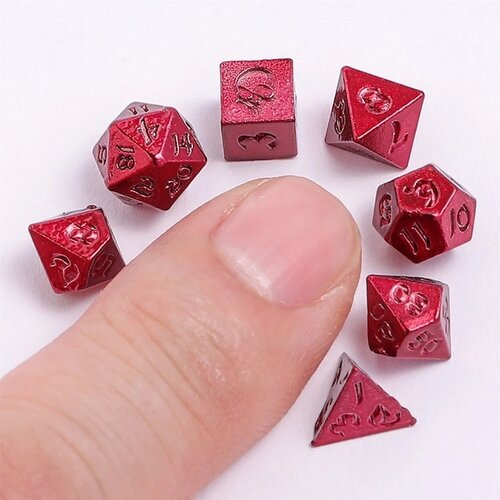 Tiny Dice Set in Potion Bottle - Red