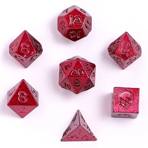 Tiny Dice Set in Potion Bottle - Red