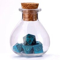 Tiny Dice Set in Potion Bottle - Blue