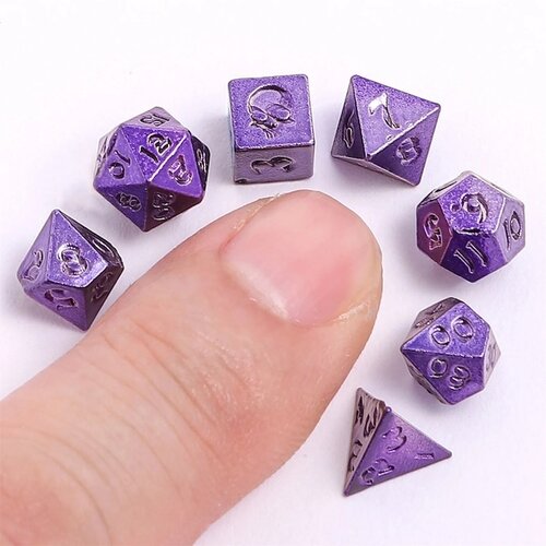 Tiny Dice Set in Potion Bottle - Purple