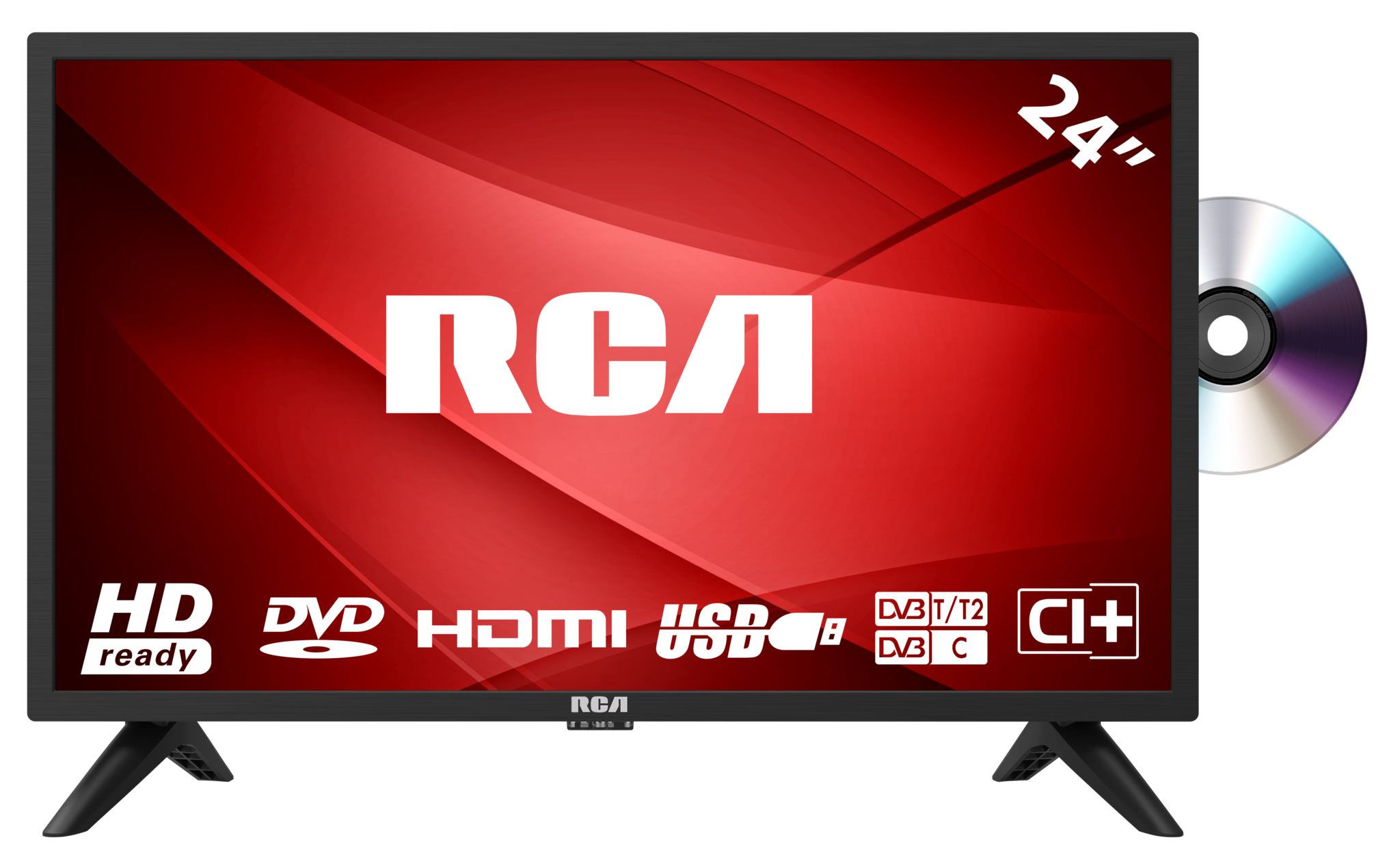 24 inch HD LED TV DVD-speler, HDMI en USB - HKC Digital BV