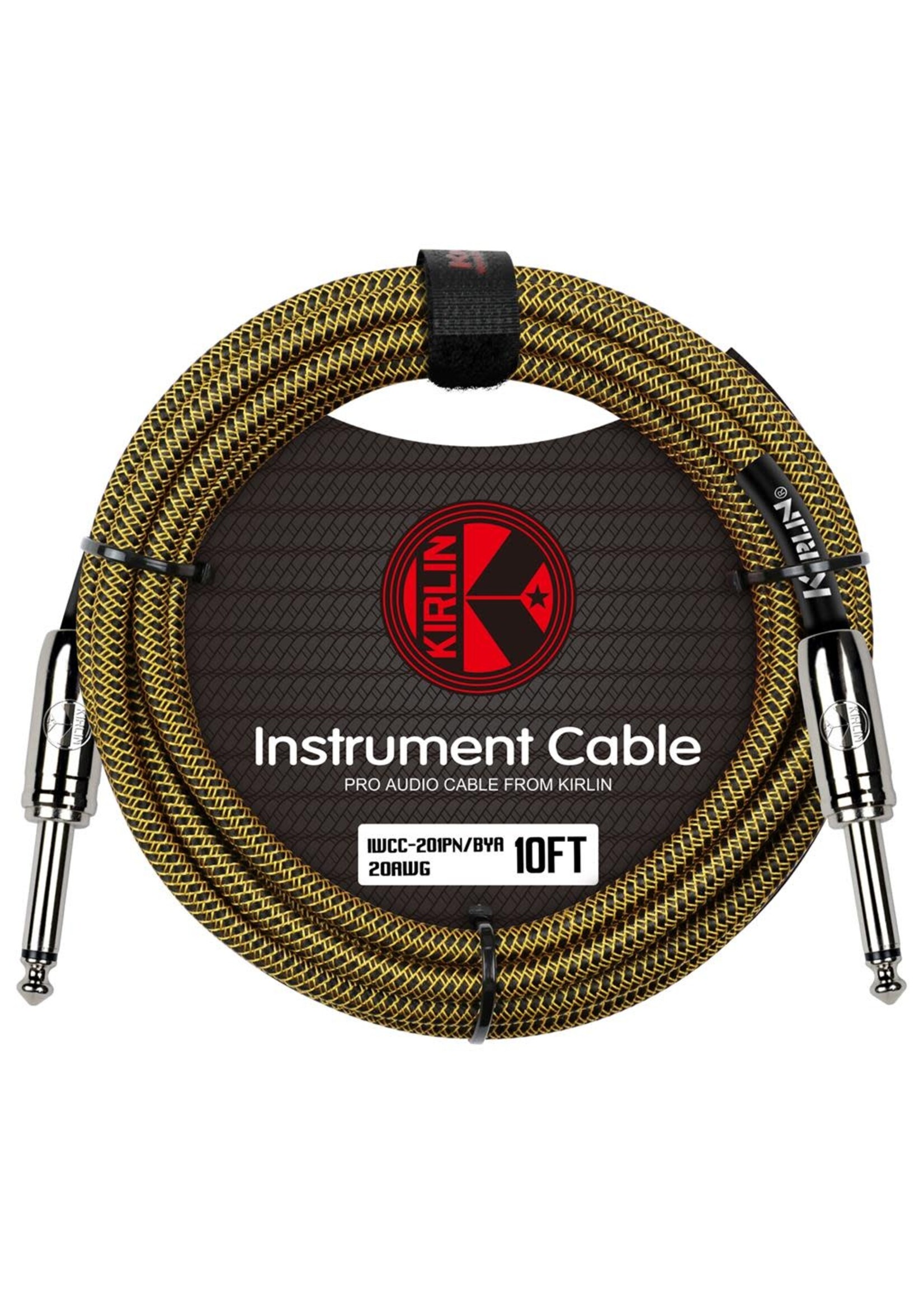 Kirlin Kirlin Fabric 10ft Straight Black Yellow Cable