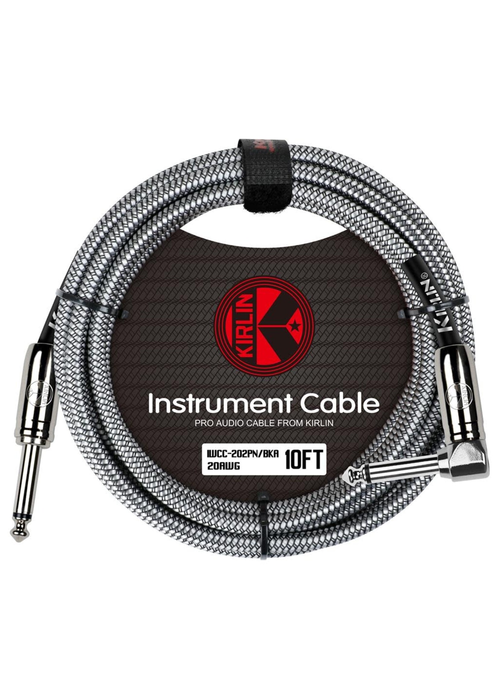 Kirlin Kirlin Fabric 10ft Straight To Angle Black Cable