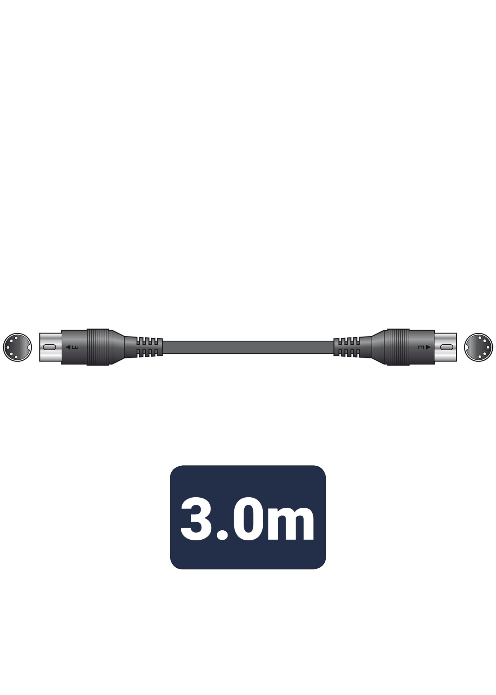 Citronic Citronic MIDI Lead 5 Pin Din Plug to 5 Pin Din Plug - 3m