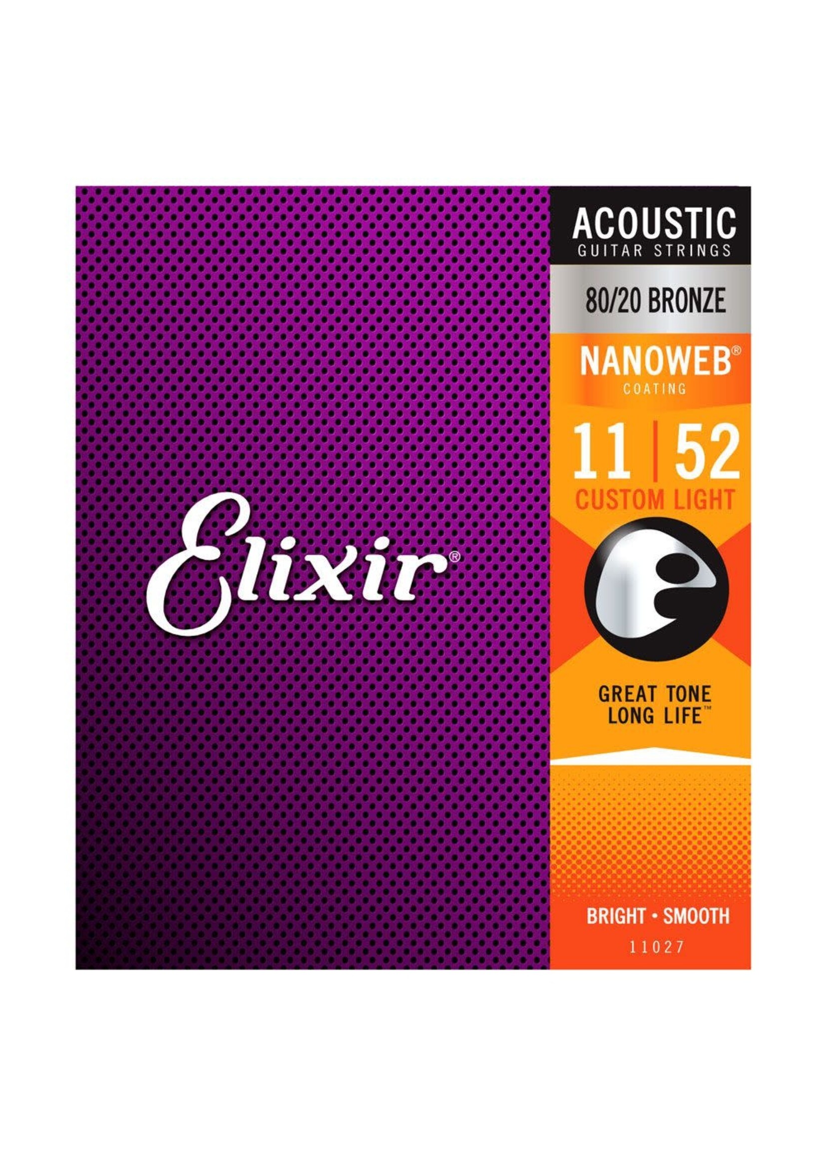 Elixir Nanoweb Acoustic Custom Light Strings 11-52