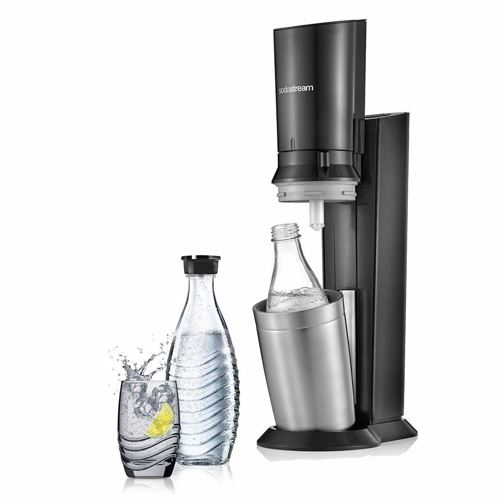 SodaStream Crystal Megapack Black + 2 karaffen en 60L CO2 cilinder
