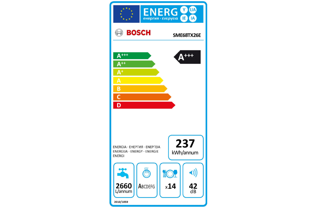 Bosch SME68TX26E Inbouw Vaatwasser volledig integreerbaar