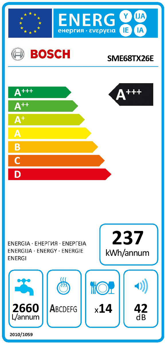 Bosch SME68TX26E Inbouw Vaatwasser volledig integreerbaar