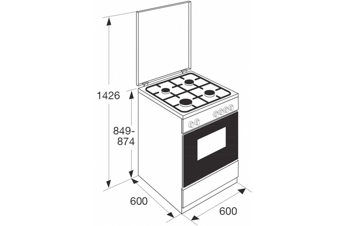Etna FGV160WIT Gasfornuis