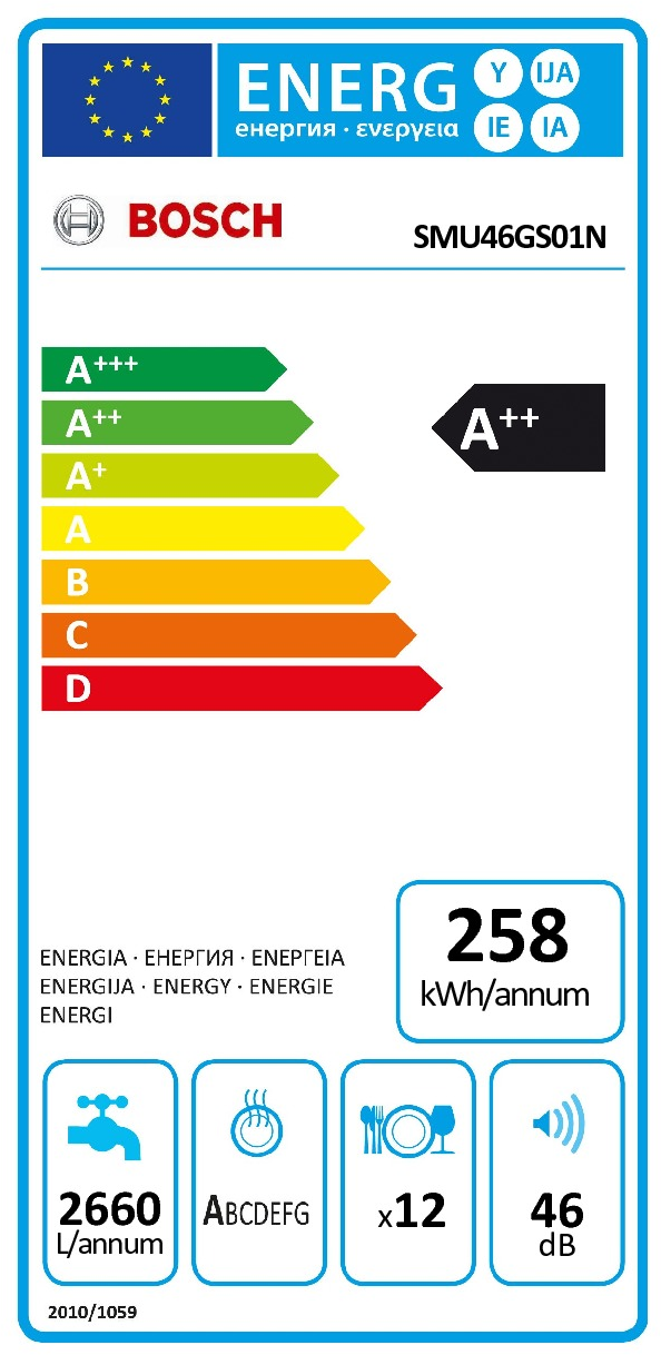 Bosch SMU46GS01N onderbouw inbouw vaatwasser