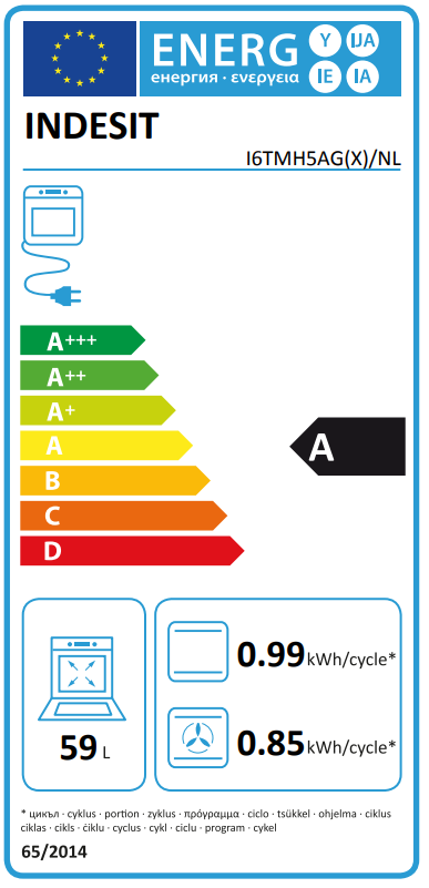 Indesit I6TMH5AG(X)/NL Fornuis