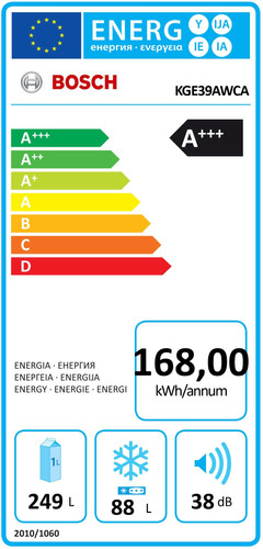 Bosch KGE39AWCA Vrijstaande koel-vriescombinatie