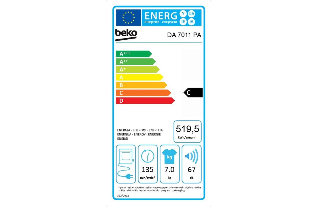 Beko DA7011PA Afvoerdroger