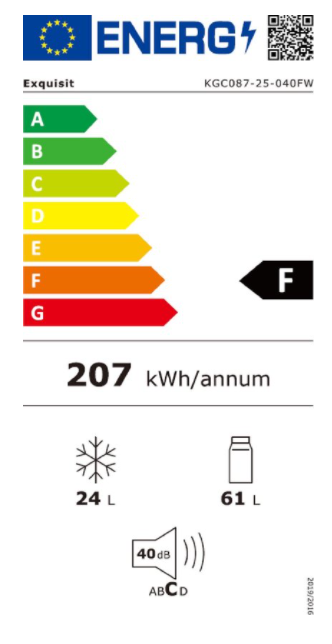 Exquisit KGC087-25-040FW Koel-vriescombinatie