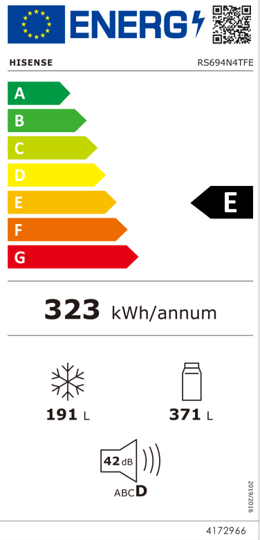Hisense RS694N4TFE Amerikaanse koelkast