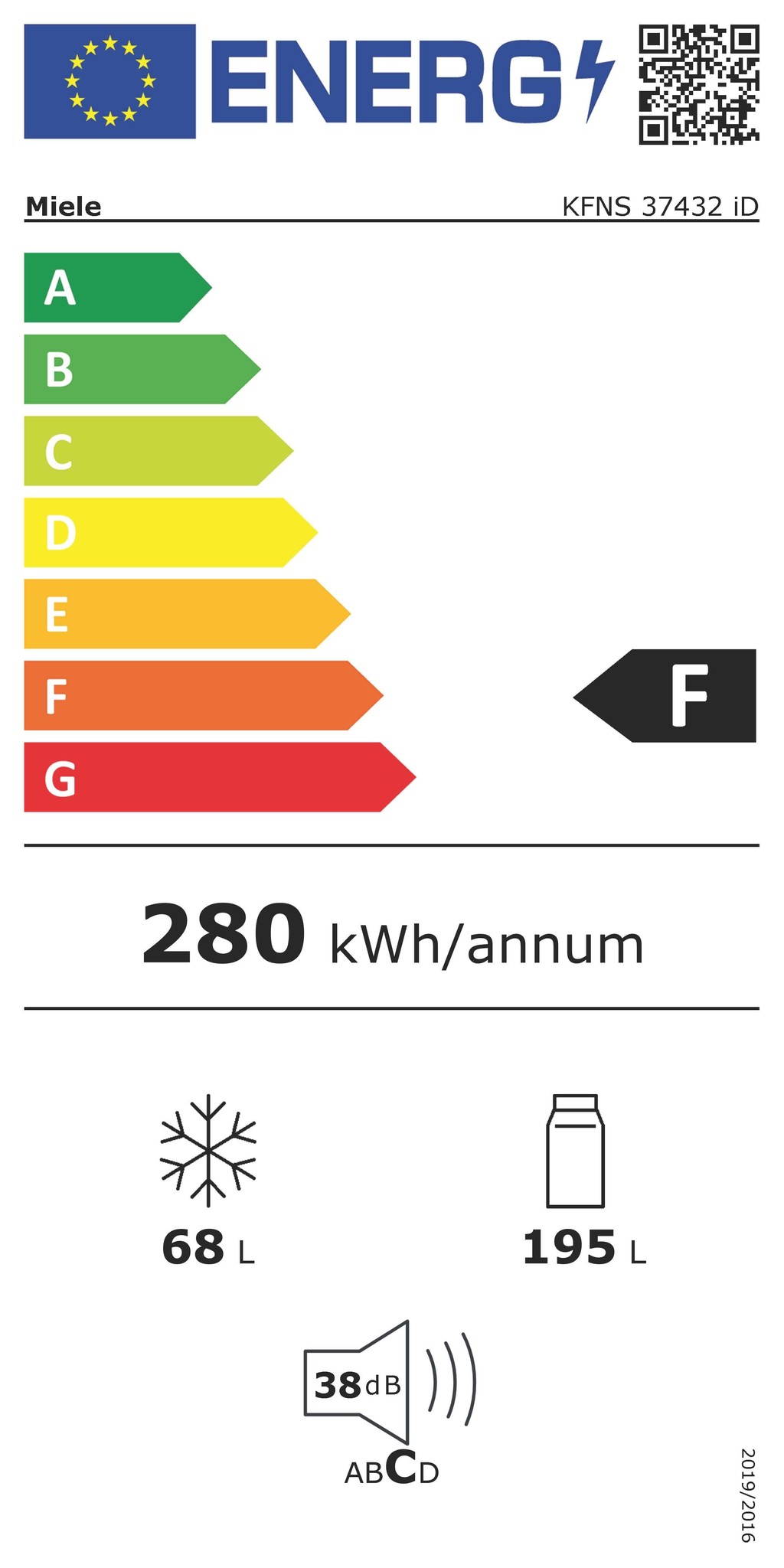 Miele KFNS 37432 iD Inbouw koel-vriescombinatie