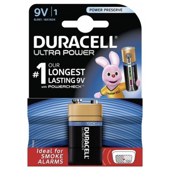 Duracell Batterij Ultra Power Alkaline 9V MX1604