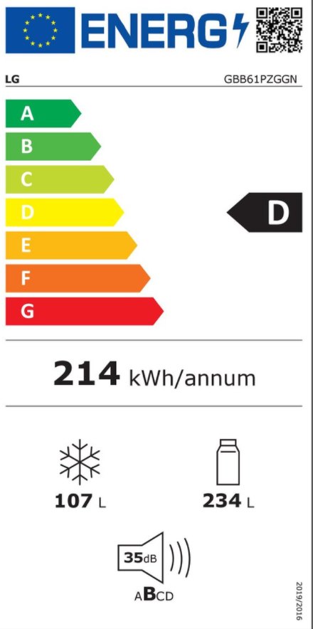 LG GBB61PZGGN Koelvriescombinatie
