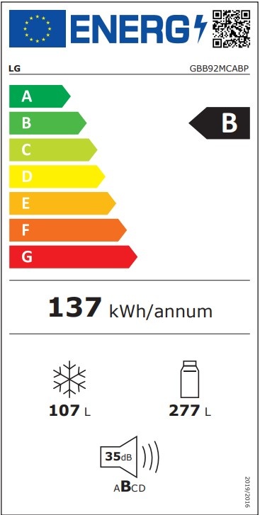 LG GBB92MCABP Koel-vriescombinatie