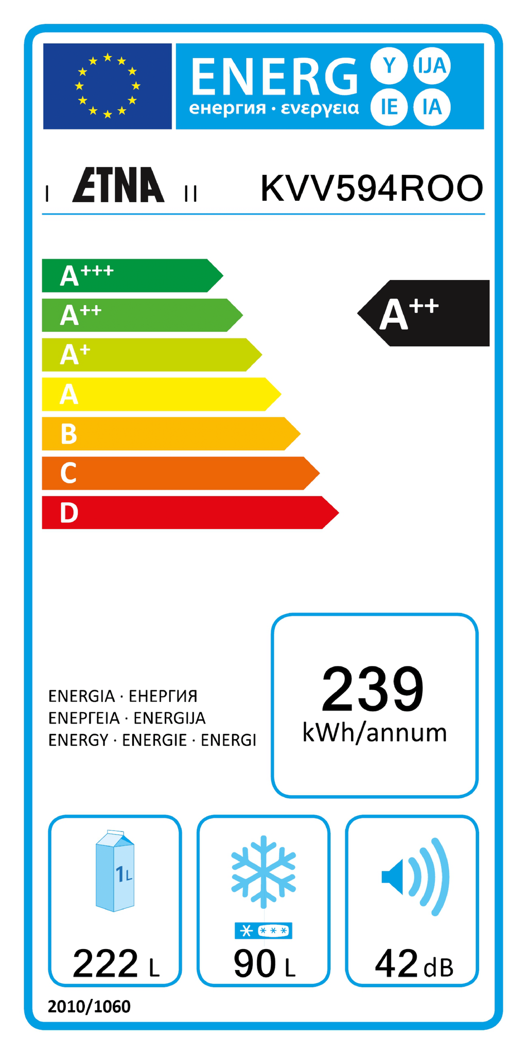 ETNA KVV594ROO Retro Koel-vriescombinatie