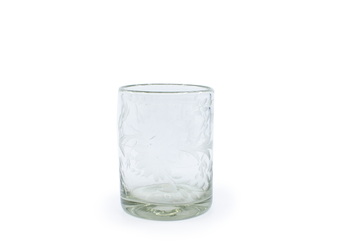 Cobalto Tumbler Glass Flores - Clear Crystal