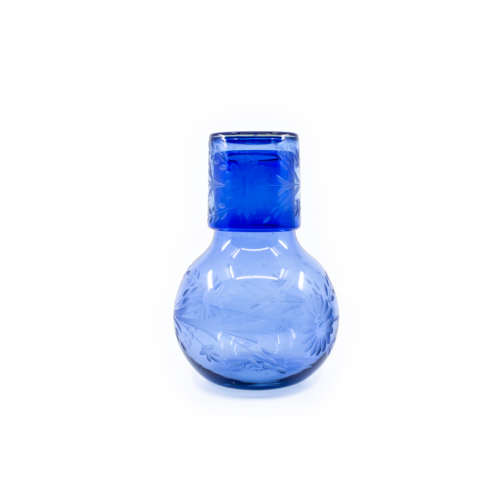 Carafe With Glass "Flores" - Cobalt Blue 
