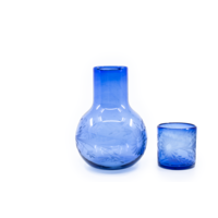Carafe With Glass "Flores" - Cobalt Blue
