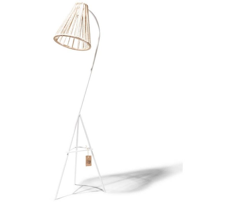 Kahlo Vloerlamp Wit/Hennep