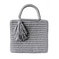 Shimmer Tassel Tote - Lichtgrijs