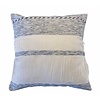 Hula Cushion "Cielo" Natural & Blue with Braid - Square 45 x 45 cm