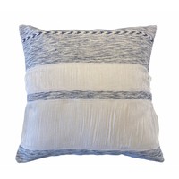 Cushion "Cielo" Natural & Blue with Braid - Square 45 x 45 cm