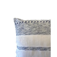 Cushion "Cielo" Natural & Blue with Braid - Square 45 x 45 cm