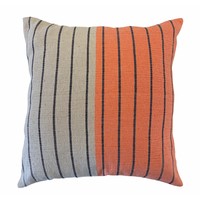 Cushion "Rayas" - Dark Grey / Beige & Orange