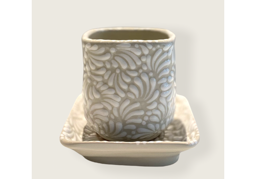 Talateca Flower Pot Cuadrada - White