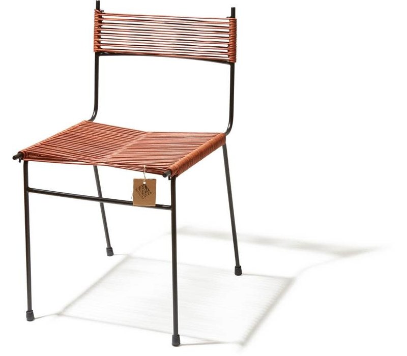 Polanco Dining Chair Tube Base Black/Leather - MODELO DE SHOWROOM
