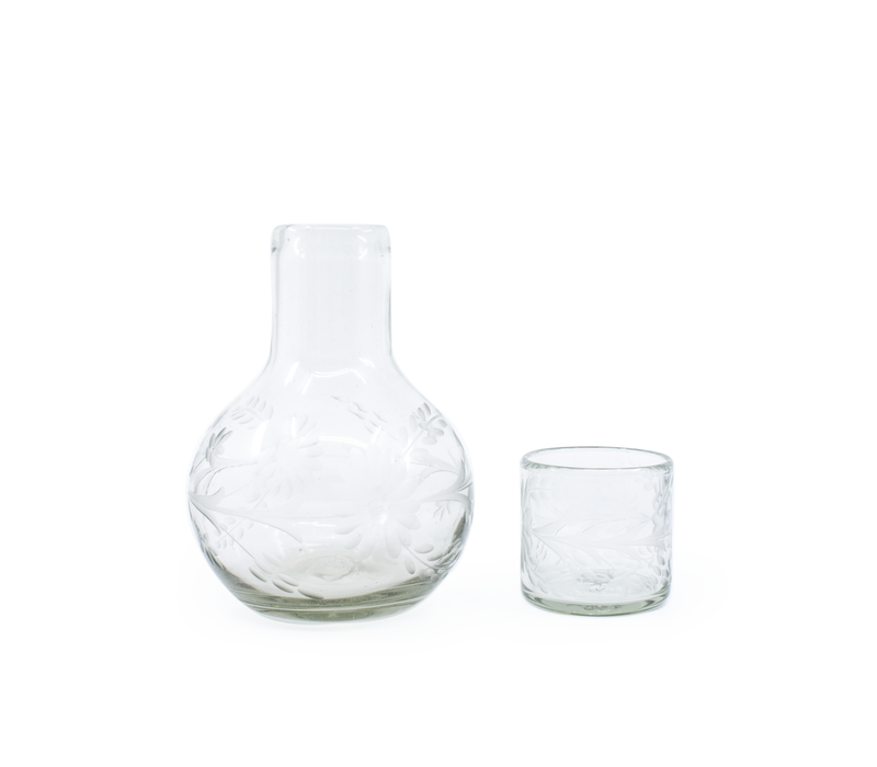 Carafe With Glass "Flores" - Clear Crystal