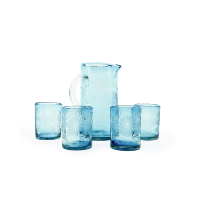 Pitcher Hielo Clear Crystal - COBALTO - Authentic Mexican Living