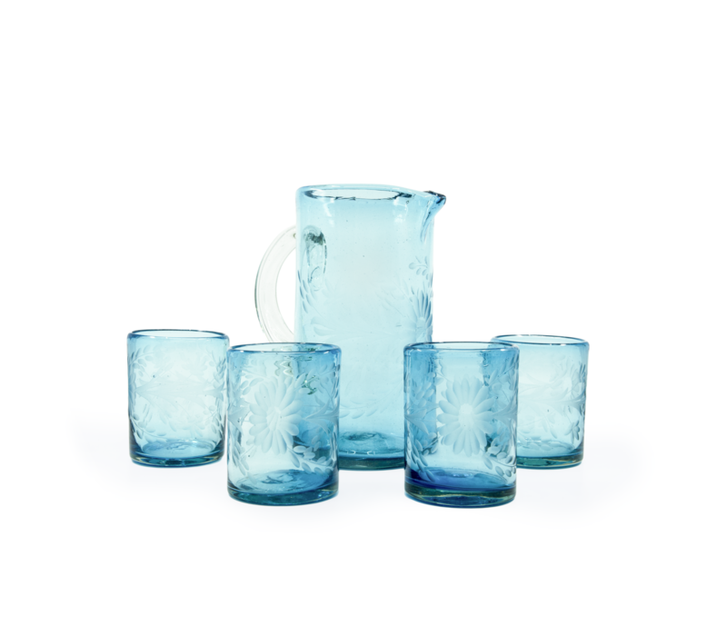 Pitcher "Flores" - Turquoise