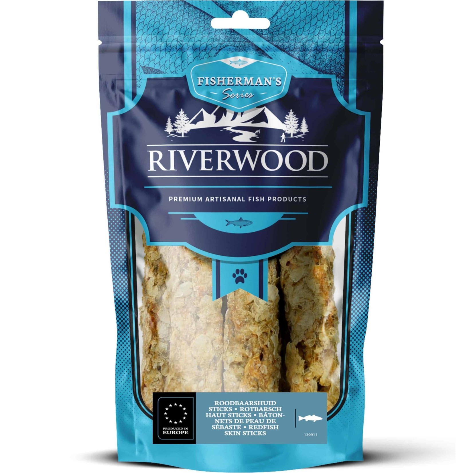 Riverwood Riverwood roodbaarshuid sticks 200g