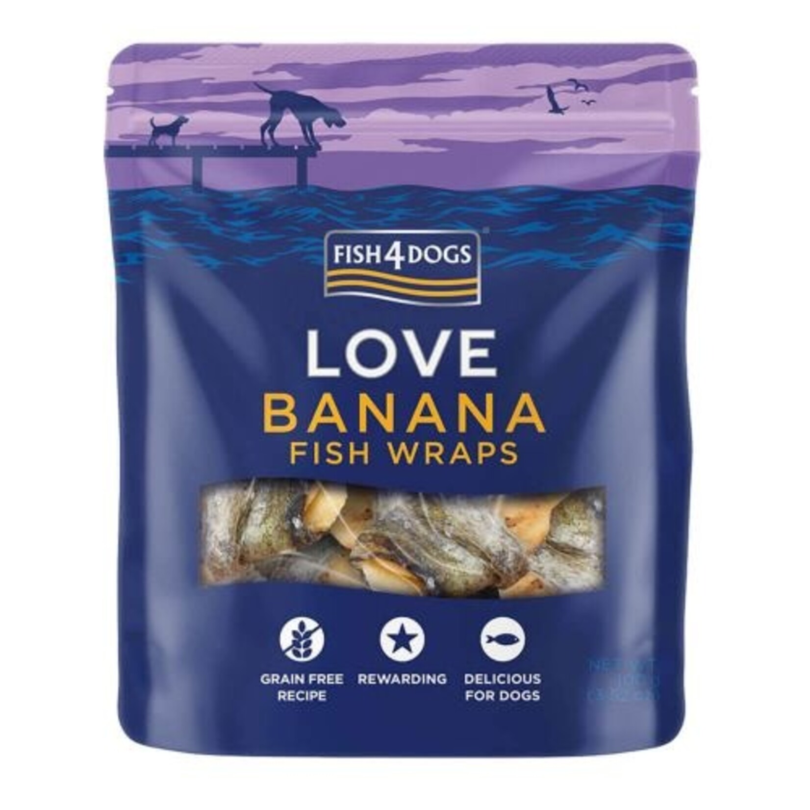 Fish4dogs love banana fish wraps 90gr