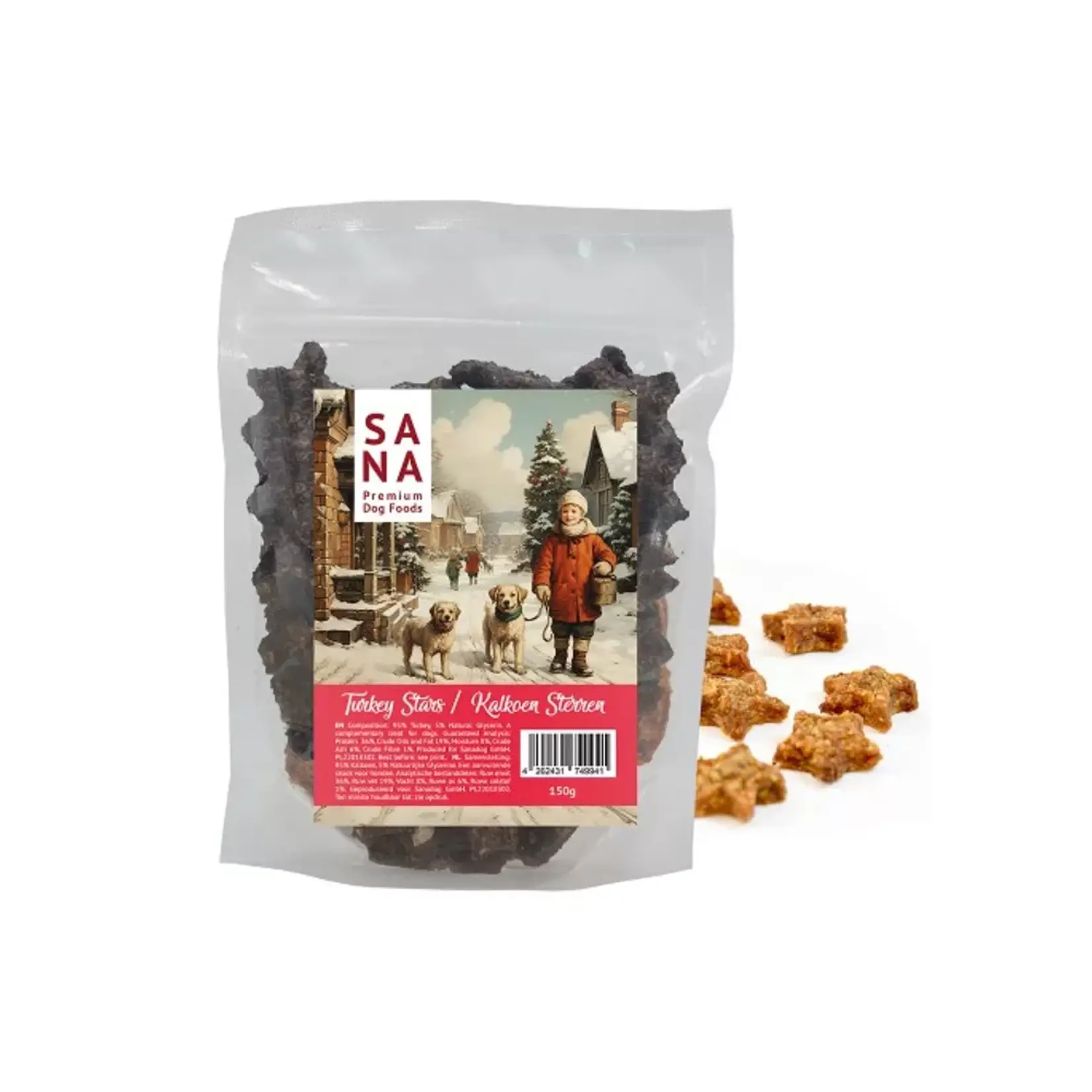 Sana Sana dog kerststerren kalkoen 150gr