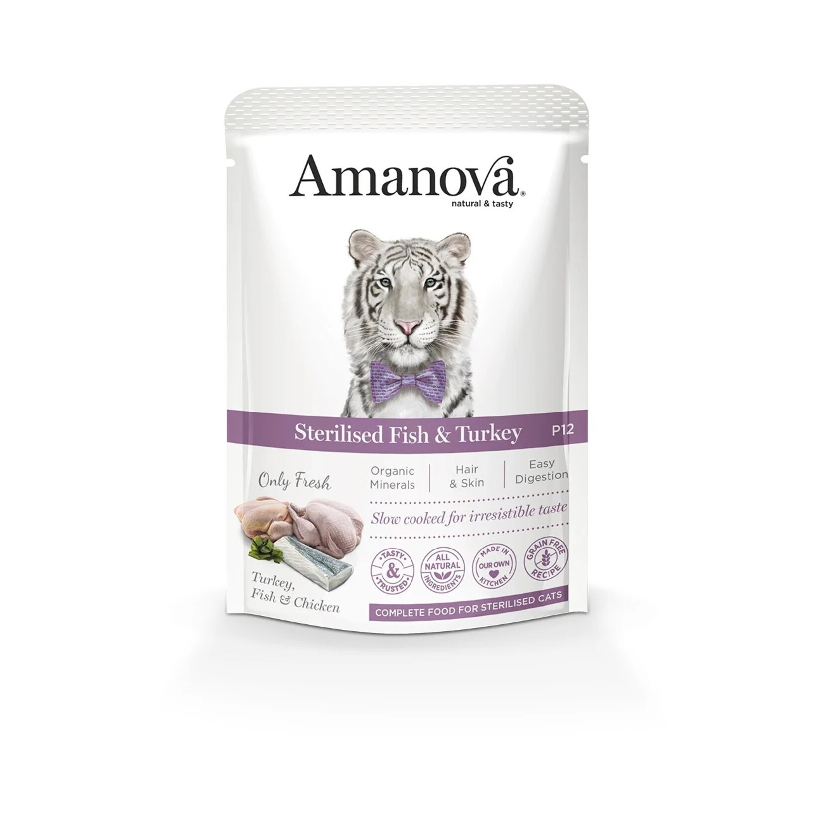 Amanova Amanova cat sterilized fish & turkey 85gr