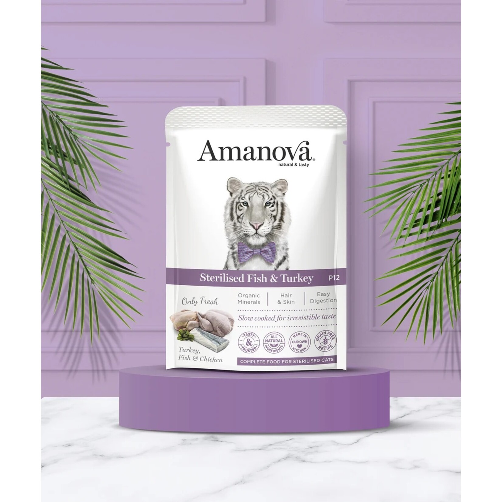 Amanova Amanova cat sterilized fish & turkey 85gr