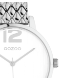 OOZOO Zilveren OOZOO horloge met zilveren roestvrijstalen armband - C11020