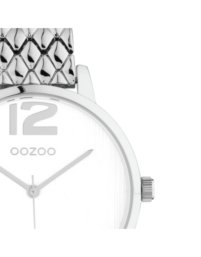 OOZOO Zilveren OOZOO horloge met zilveren roestvrijstalen armband - C11020