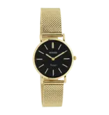 OOZOO Goudkleurige OOZOO horloge met goudkleurige metalen mesh armband - C20232