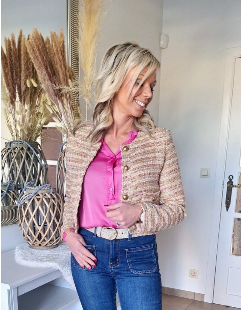 CTN Tweed vest Jeanneke - Beige/Multi