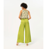 Surkana 524ESSA525 SATIN PANTS -GREEN