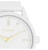 OOZOO Witte OOZOO horloge met witte leren band - C11354