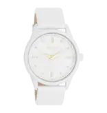 OOZOO Witte OOZOO horloge met witte leren band - C11354